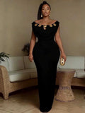 Women's Off Shoulder High Waist Bohemian Evening Dress