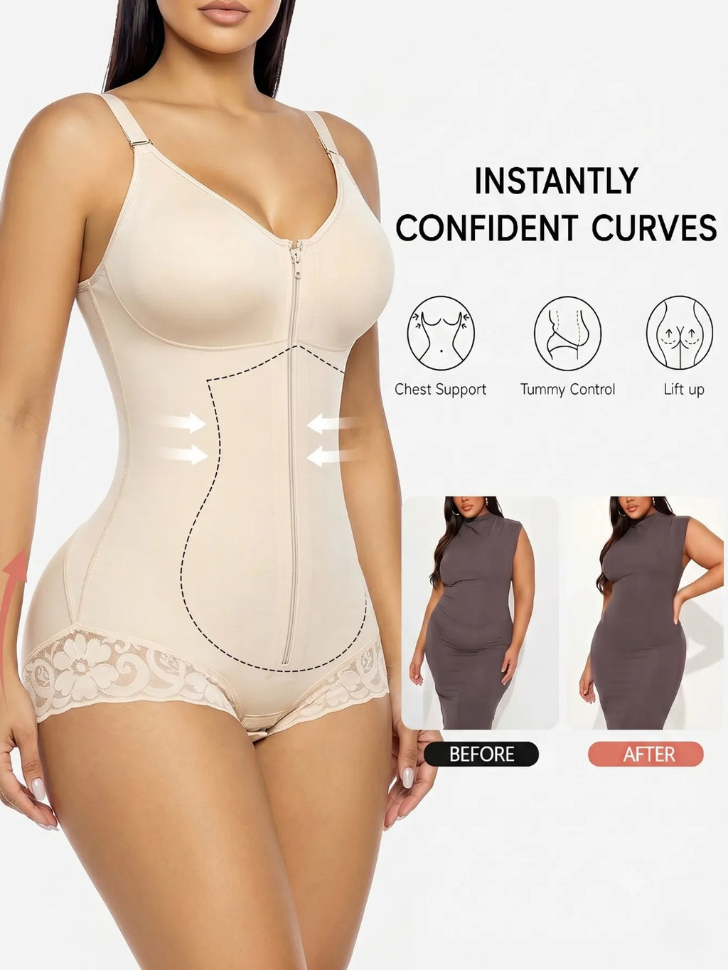 Women's Tummy Control Postpartum Full Body Shapewear Bodysuit