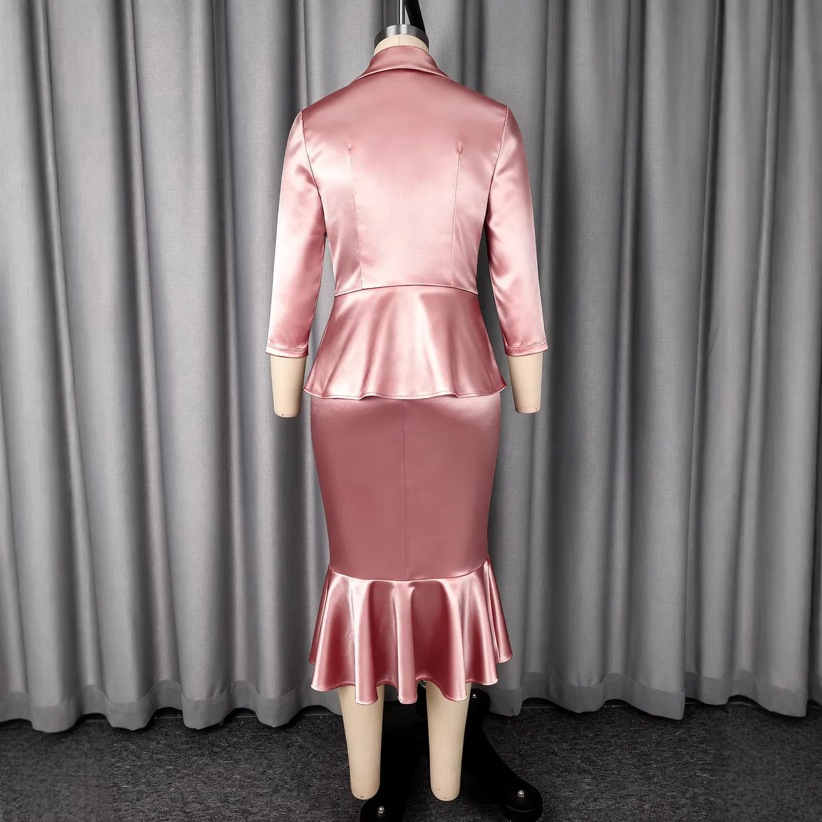 Women's Single Breasted Coat Mermaid Skirt Two-Piece Set
