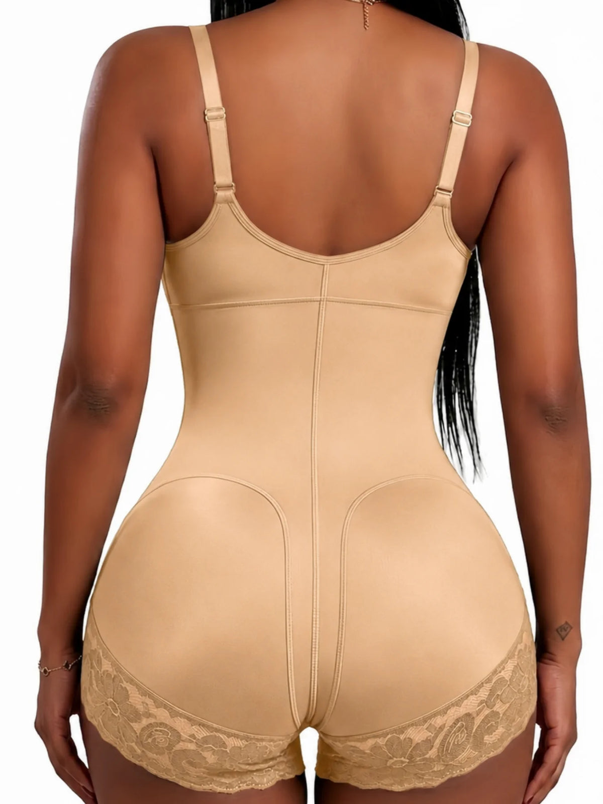 Women's V-Panel Tummy Control Front Zip Brief Bodysuit