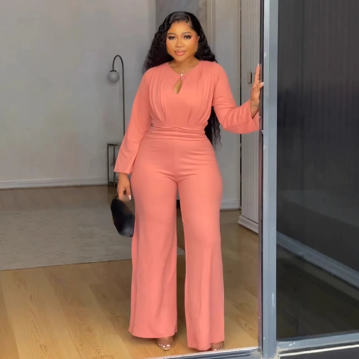Women's Elegant Summer High Waist Straight Leg Jumpsuit