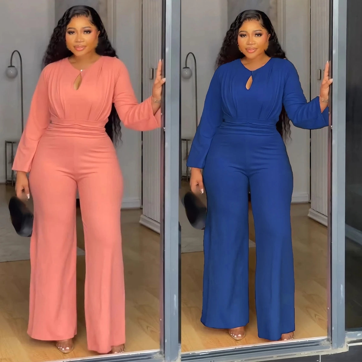Women's Elegant Summer High Waist Straight Leg Jumpsuit