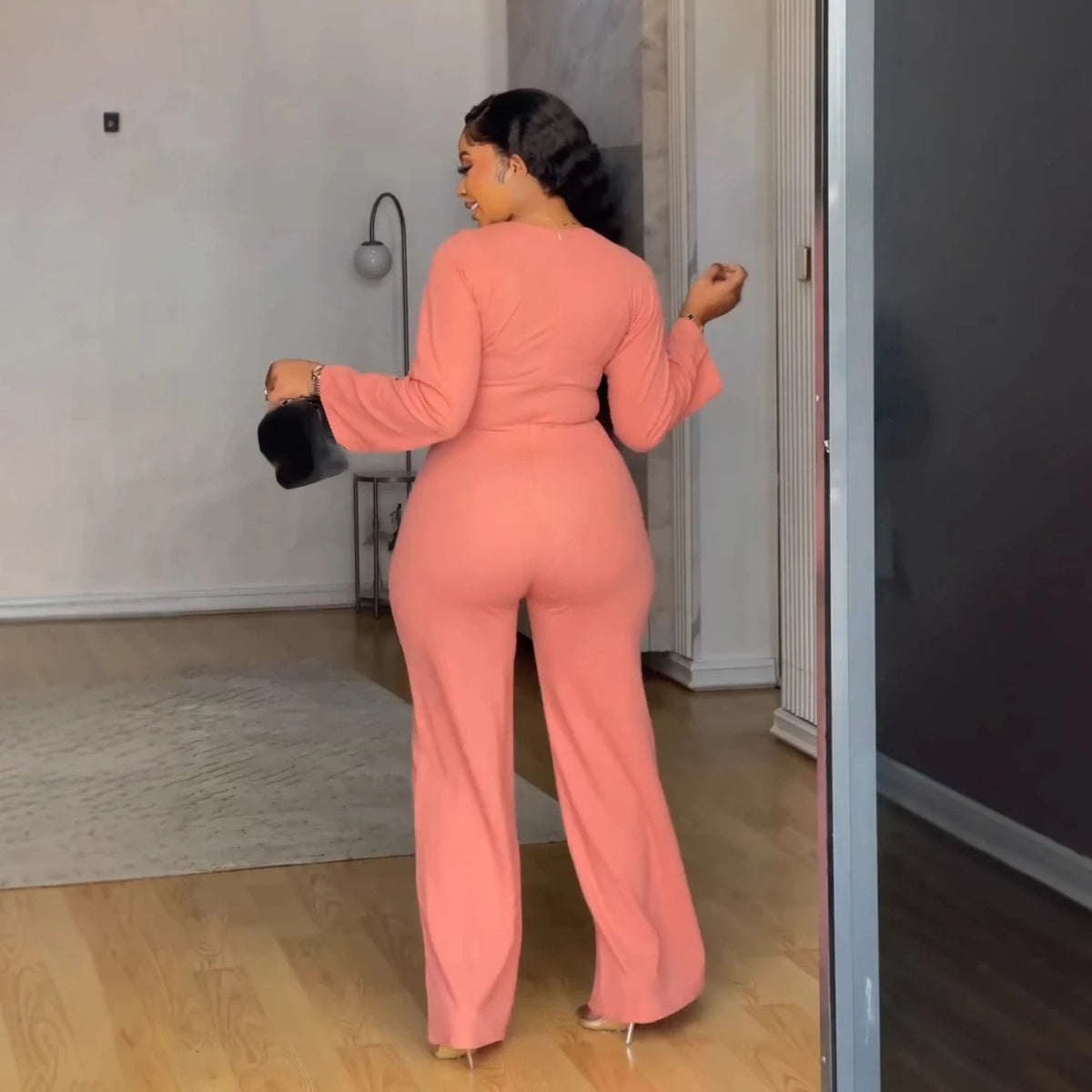 Women's Elegant Summer High Waist Straight Leg Jumpsuit