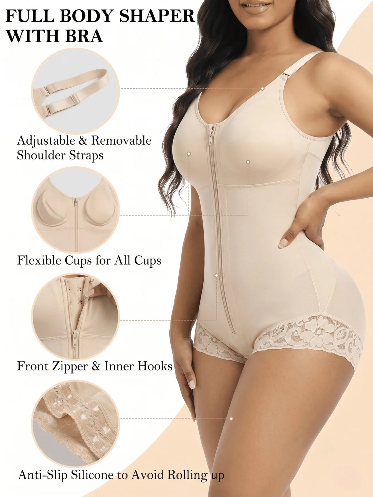 Women's Tummy Control Postpartum Full Body Shapewear Bodysuit