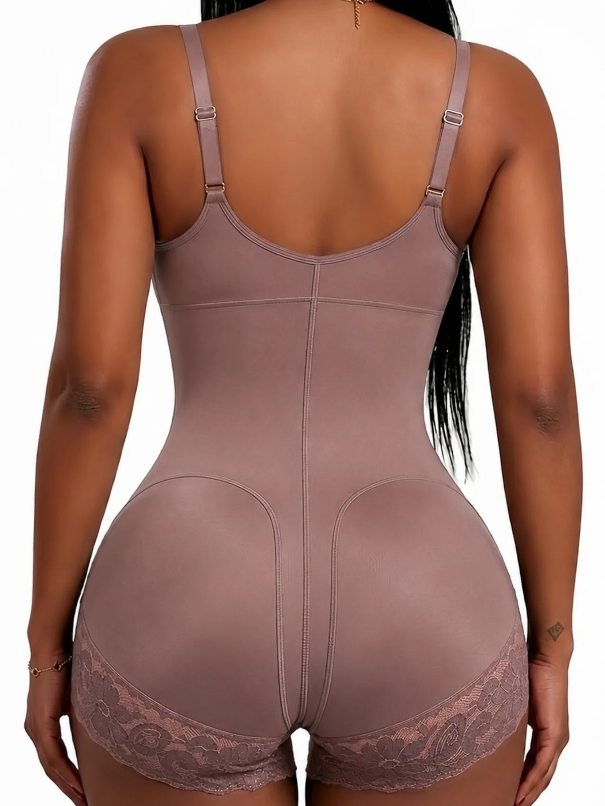 Women's V-Panel Tummy Control Front Zip Brief Bodysuit
